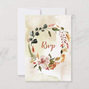 Rustikale Aquarellfarben Herbst Blume UAWG RSVP Karte