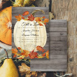 Rustikale Aquarellfarben-Herbstlaub pumpen Dunkles Einladung<br><div class="desc">Sets aus dunklem Stallholz,  die von weißem Kürbis umgeben sind,  und dunkle Blätter in Rot,  Orange,  Ocker und Braun. Rustikales und dennoch elegantes Design perfekt für eine knusprige Herbsttage Hochzeit! Die Kunst wurde von Audrey Jeanne Roberts handgemalt. Vollständiges Set zur Koordination verfügbar. Urheberrecht.</div>