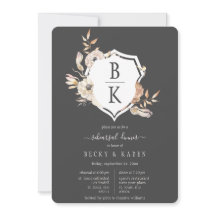 Rustikale Aquarellfarben Monogram Wappen Probe Din