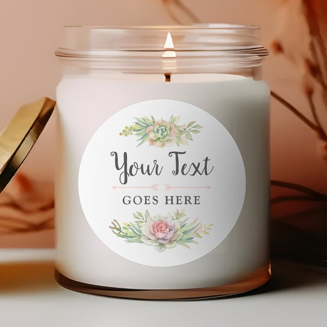 Rustikale Aquarellfarben Sukkulente Wüstenpilz Boh Runder Aufkleber (Von Creator hochgeladen)