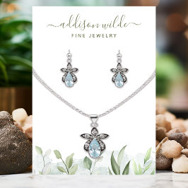 Rustikale Aquarellgrün - Schmuckstück Visitenkarte