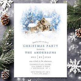 Rustikale Aquarellkabine Weihnachtsfest im Land Pa Einladung