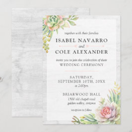 Rustikale Aquarellkaktus Einladung