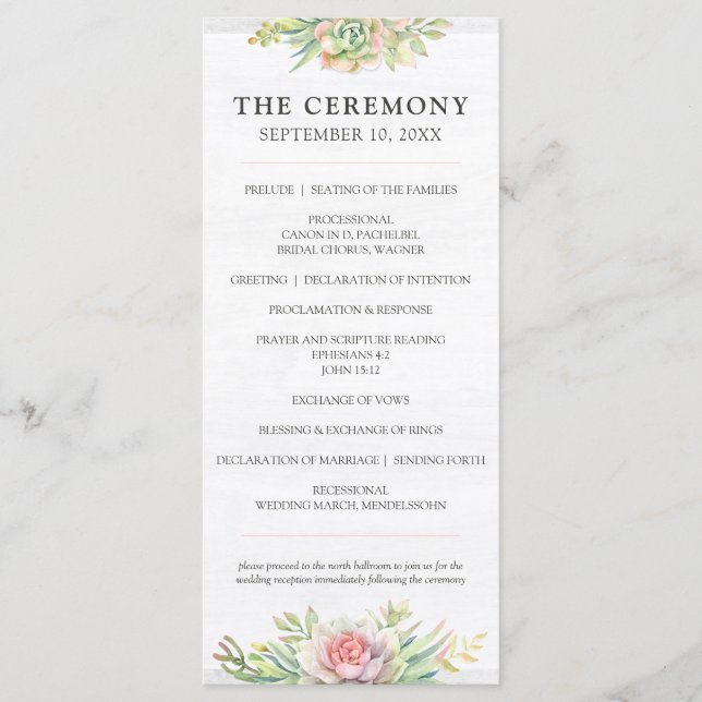 Rustikale Aquarellkaktus Programm (Vorderseite)