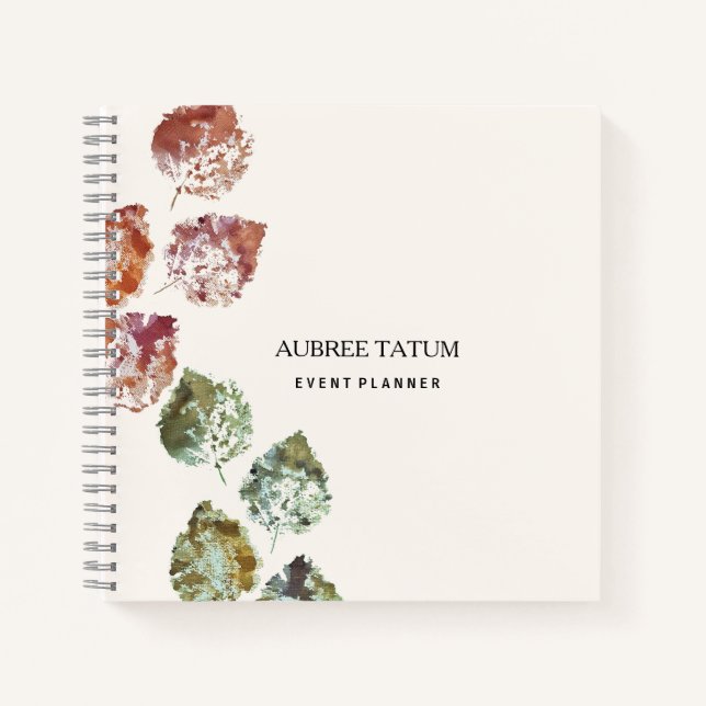 Rustikale Aquarellkunst Herbstlaub Herbst Notizbuch (Vorderseite)