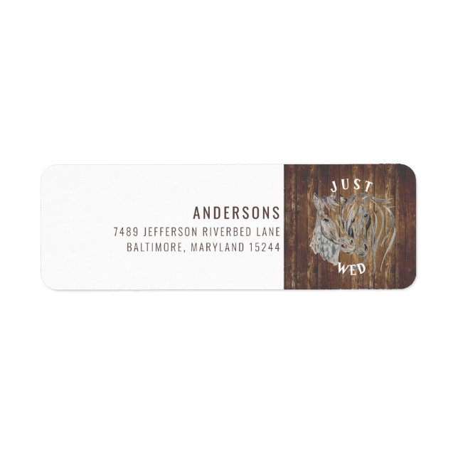 Rustikale Aquarellpferde - Rücksendeadresse nur ge (Vorne)