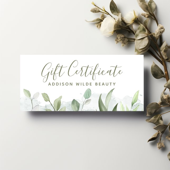 Rustikale Aquarellpflanze Geschenkgutschein (Von Creator hochgeladen)