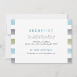 Rustikale Aquarellstreifen Strand Hochzeit Empfang Einladung