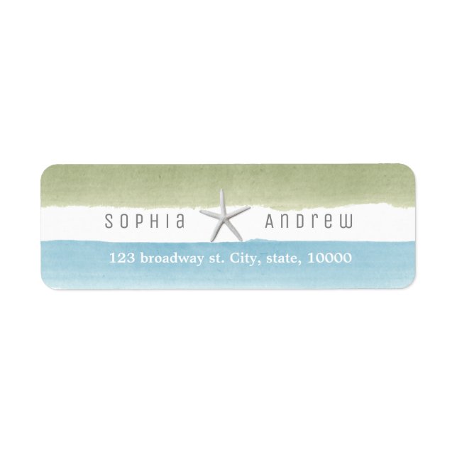 Rustikale Aquarellstreifen Wassersport Hochzeit (Vorne)