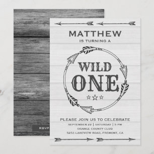 Rustikale Arrow Boys Wild One Birthday Party Einladung