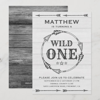 Rustikale Arrow Boys Wild One Birthday Party Einladung