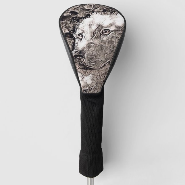 rustikale Art - Wolf Golf Headcover (Vorderseite)