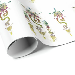 Rustikale AZTEC Tribal Folk Art Geschenkpapier
