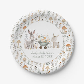 Rustikale Baby-Esel Unisex-Baby-Party | Pappteller