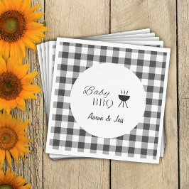 Rustikale Baby GRILLEN Kariert Gender Neutral Pape Serviette