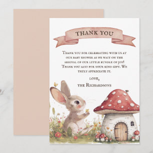 Rustikale Baby-Shower-Dankeskarten für kleine Hase Dankeskarte