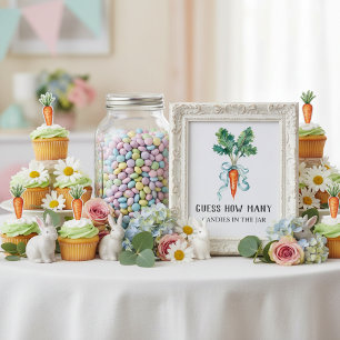 Rustikale Baby Shower "Rate die Anzahl der Süßigke Poster