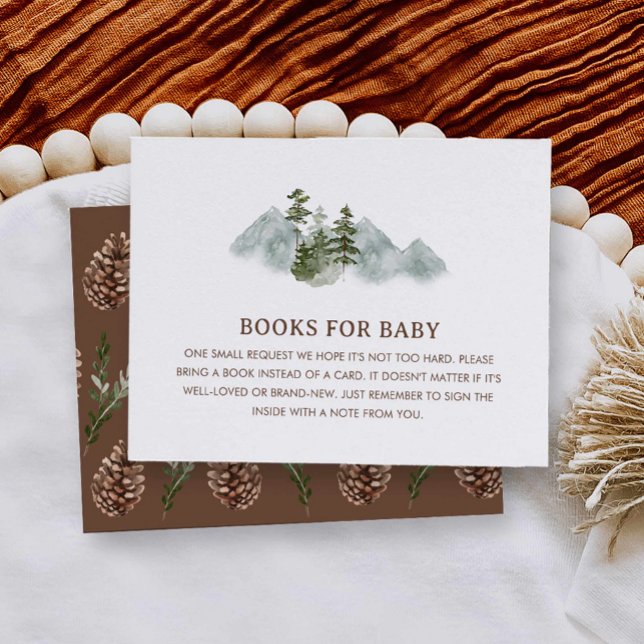 Rustikale Babyduschbücher für Babykarten Begleitkarte (Rustic Woodland Books for Baby Card)