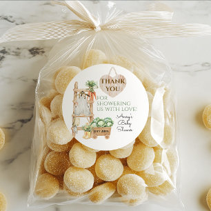 Rustikale Babydusche dank Bauernhof Runder Aufkleber