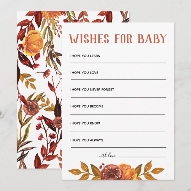 Rustikale Babydusche für den Herbst Einladung (Vorne/Hinten)