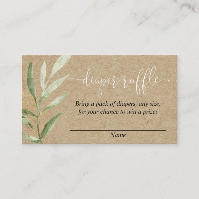 Rustikale Babydusche - Gewinnkarten Begleitkarte (Vorderseite)