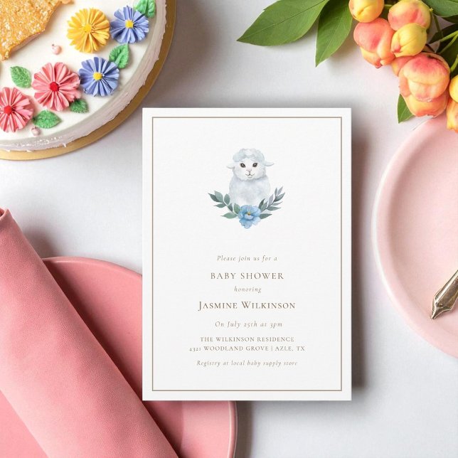 Rustikale Babydusche mit minimaler Wasserfarbe Bab Einladung (Von Creator hochgeladen)