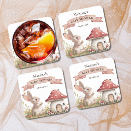 Rustikale Babydusche Rechteckiger Pappuntersetzer