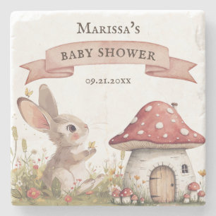 Rustikale Babydusche Steinuntersetzer