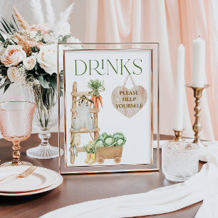 Rustikale Babyduschgetränke auf dem Bauernhof Poster