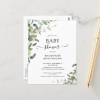 Rustikale Babyparty-Einladung mit Grünzeug