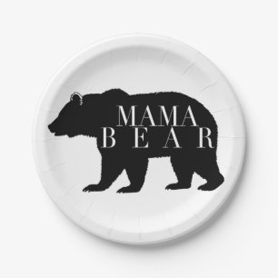 Rustikale Babyparty Mutter-Bear   Pappteller