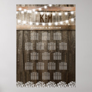 Rustikale Babys atmen Hochzeit 17 Tafelsitzkarte Poster