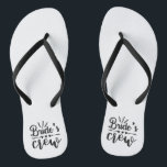 Rustikale Bachelorette Calligraphy Brides Crew  Flip Flops<br><div class="desc">Spaß zitieren Brides Crew mit Herzen und botanischen Schnörkeln,  für Ihre Brautjungfrau und Brautparty.</div>