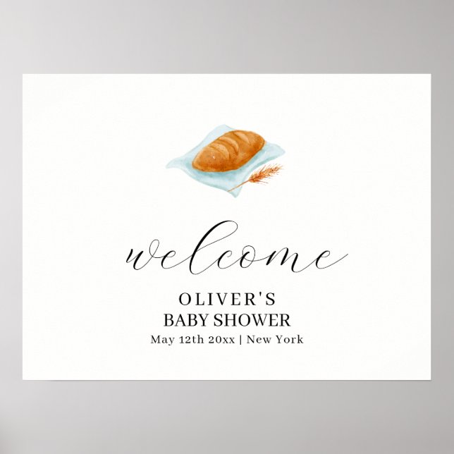 Rustikale Backbun in der Oven Baby Dusche Empfang Poster (Vorne)