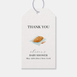 Rustikale Backbun in der Oven-Baby-Dusche Geschenkanhänger