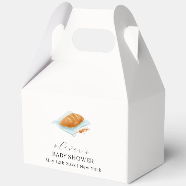 Rustikale Backbun in der Oven-Baby-Dusche Geschenkschachtel (Rückseite)