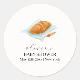 Rustikale Backbun in der Oven-Baby-Dusche Runder Aufkleber