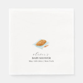 Rustikale Backbun in der Oven-Baby-Dusche Serviette