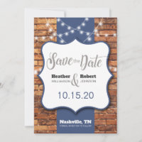 Rustikale Background Blue Akzente Save the Date