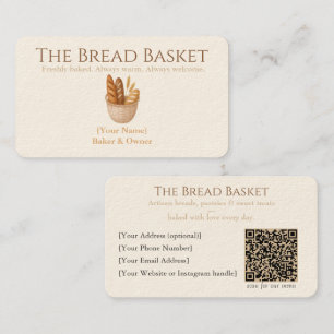 Rustikale Bakery-Visitenkarte mit Brot-Logo Visitenkarte