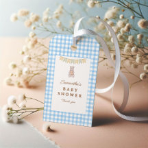 Rustikale Bär Blau Wasserfarbe Gingham-Baby-Party