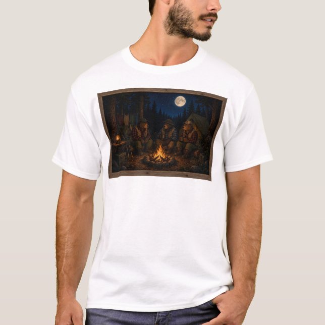 Rustikale Bären Camping T-Shirt (Vorderseite)