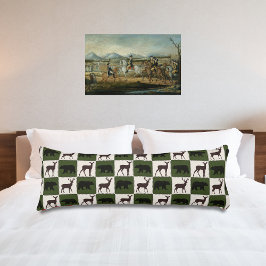 Rustikale Bären- und Hirschplätze, dunkelgrüne und Seitenschläferkissen