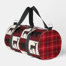 Rustikale Bären- und Hirschplätze, dunkelrote und