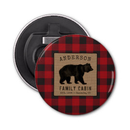 Rustikale Bärenfamilie Rotes Buffalo Kariert Burla Flaschenöffner