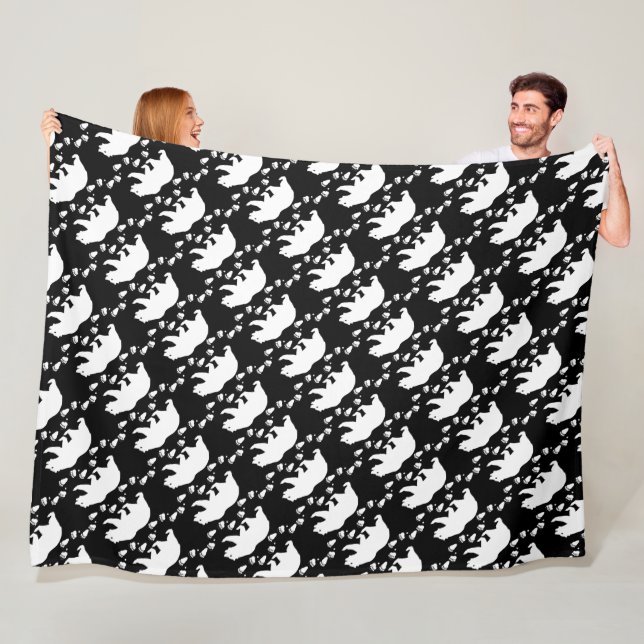 Rustikale Bärenspuren Waldland-Kreaturenmuster Fleecedecke (Beispiel)