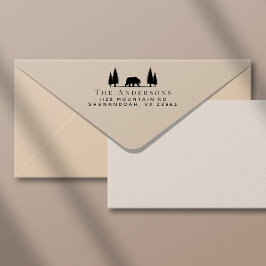 Rustikale Bärenwälder-Rücksendeadresse Permastempel