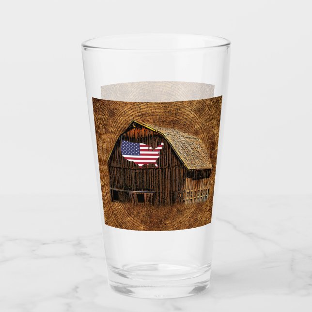Rustikale Barfahne Glas (Vorderseite)
