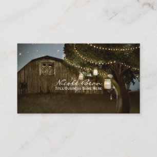 Rustikale Barn & Tree String Lights Visitenkarten Visitenkarte