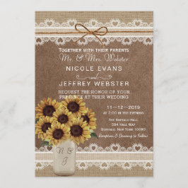 Rustikale Barnerhauskarte Sonnenblumenmason Einladung